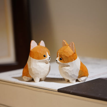 Gohobi Handcrafted Wooden Corgi Dog Ornament