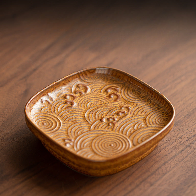 Gohobi Traditional Japanese Glazed Fruit Nuts Small Plate - Wave 009