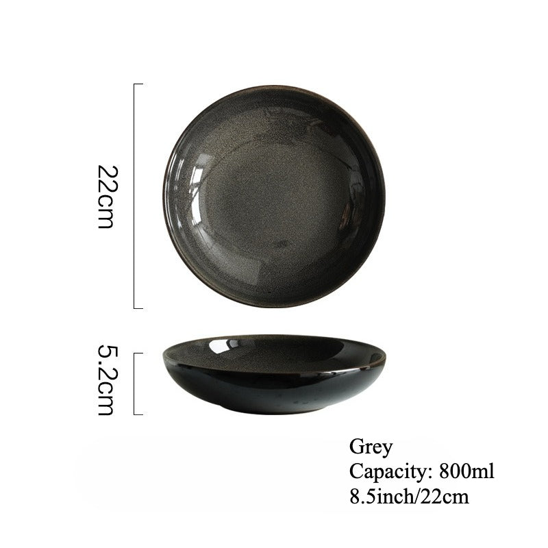 Gohobi Japanese Kiln-Change Ceramic Pasta and Salad Plate