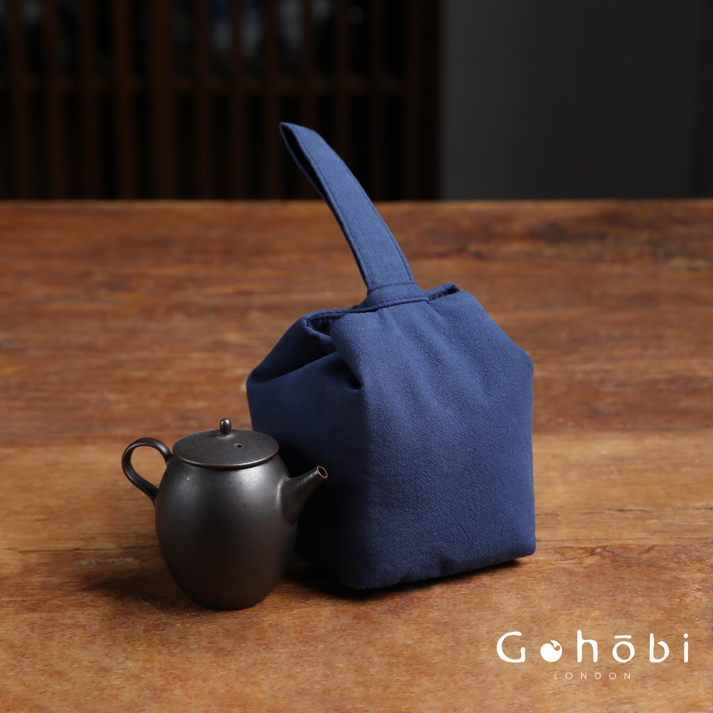Gohobi Classic Travel Teaware Bag – Plain Cotton Tea Set Storage & Outdoor Carry Case