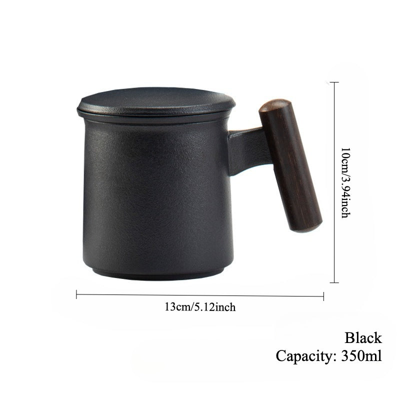 Gohobi Ceramic Office Mug with Infuser and Lid