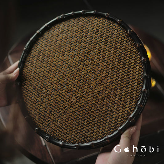 Retro Chinese bamboo Gohobi Retro Chinese Bamboo Tea Tray Mat – Woven Bamboo Tea Tray Storage Mat for Tea Ceremony Accessoriesmat, tea tray, tray, tea set storage tea ceremony accessories