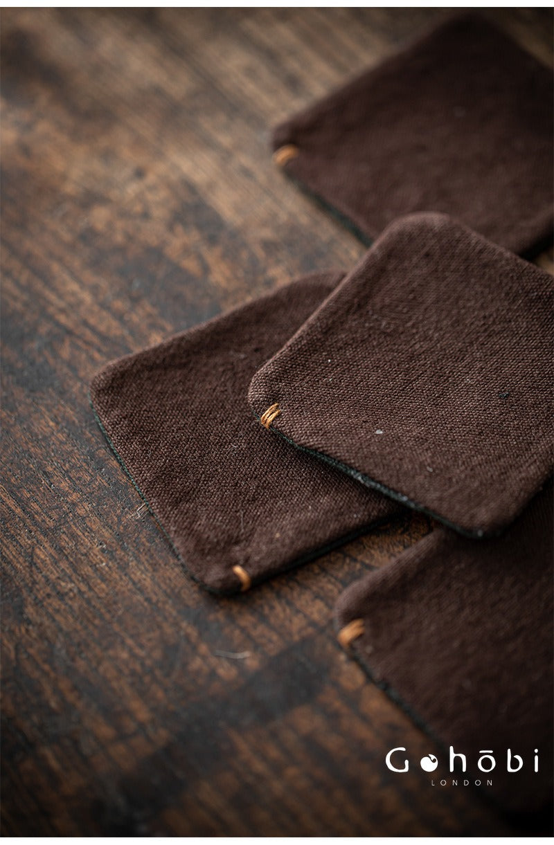 Gohobi Zen Style Tea Coaster – Hand-Sewn Tie-Dye Cloth Heat Insulation Cup Coaster