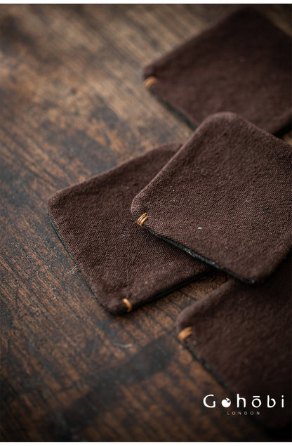 Gohobi Zen Style Tea Coaster – Hand-Sewn Tie-Dye Cloth Heat Insulation Cup Coaster