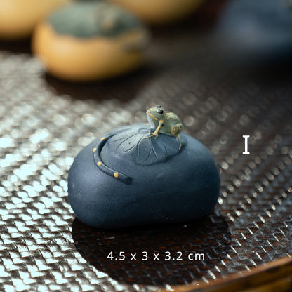 Yixing Purple Sand Spray Pastèque Thé Pet Fait Main Grenouille, Citrouille, Graines de Lotus, Citron, Fève Service à Thé, Sculpture En Gros