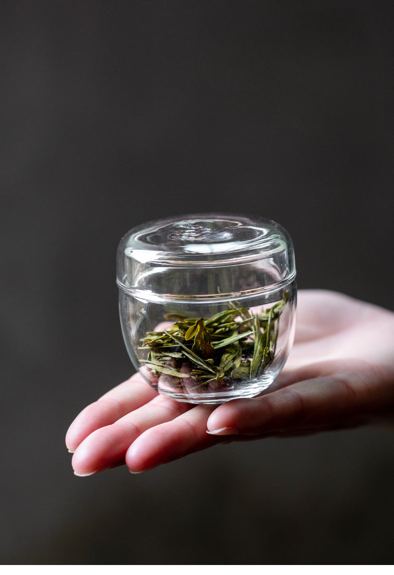 Gohobi Japanese-Style Mini Glass Tea Storage Jar