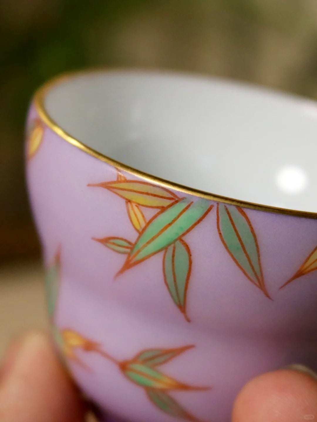 [清和堂 x Gohobi Gallery] Hand-painted Bamboo Leaf Pattern Tea Cup