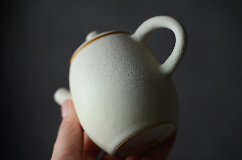 Gohobi Handmade Pulverised Kohiki White Teapots