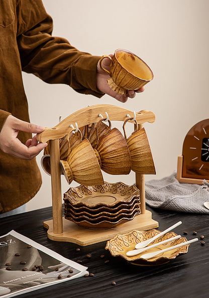 Gohobi Japanese Handmade Coffee Cup with Saucer 009