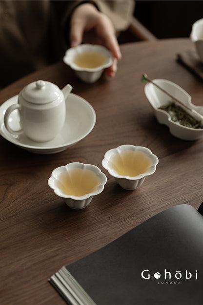 Gohobi Plant Ash Glaze Meditation Teacup – Thin Porcelain Small Gongfu Tea Cup