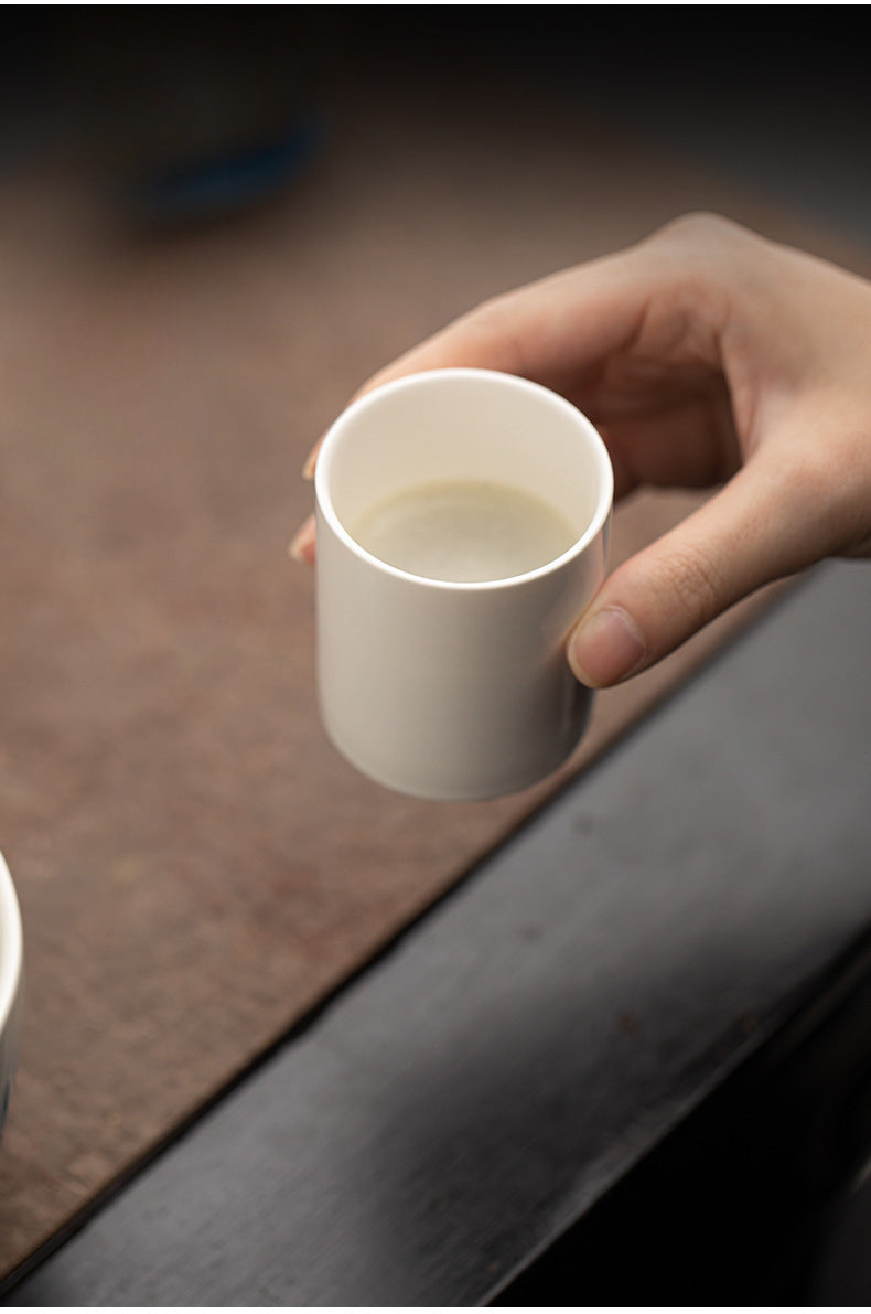 Gohobi White Porcelain Matcha Cup – Large Capacity Master Cup for Gongfu Tea, Home, and Office Use