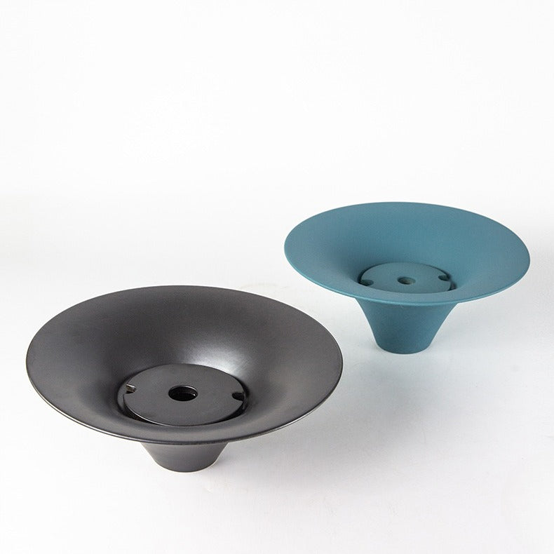 Gohobi Japanese Ikebana Ceramic Flower Bowl – Matte Zen Large Flower Arrangement Vase