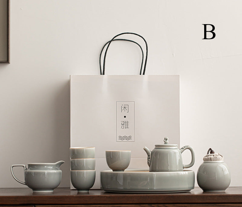 Gohobi Japanese Style Ice Grey and Green Tea Set 001