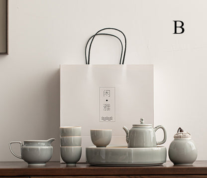 Gohobi Japanese Style Ice Grey and Green Tea Set 001