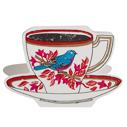 Gohobi x Archivist Gallery Birdy Tea Cup | Letterpress Cards | Cut-out Cards [Made in the UK]