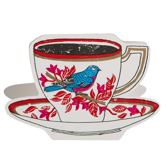 Gohobi x Archivist Gallery Birdy Tea Cup | Letterpress Cards | Cut-out Cards [Made in the UK]