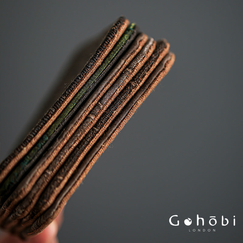 Gohobi Xiangyun Silk Tea Coaster – Handmade Tussah Silk Square Tea Mat Heat Insulation Pad