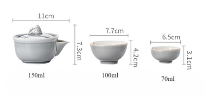 Gohobi Japanese Style Ice Grey Gaiwan Tea Set 004