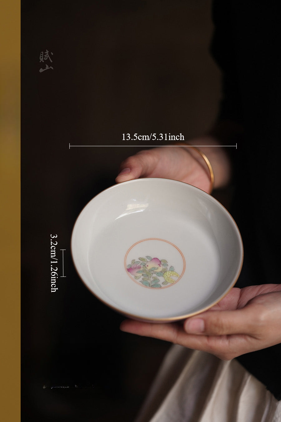 [賦山敘 x Gohobi] "Dai Zi Sanduo" Hand-Painted Pastel Tea Tray – Dry Brewing Tray / Teapot Base / Fruit Plate