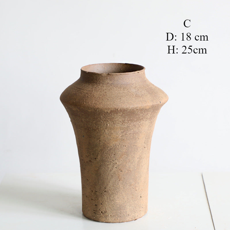 Gohobi retro clay pot ceramic vase