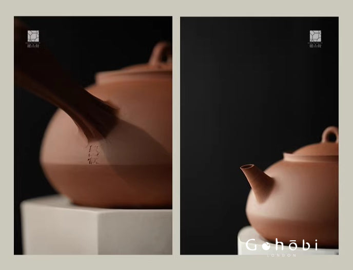 [賦山敘 x Gohobi] Gohobi Side Handle Ceramic Teapot – Red Clay Pot with Charcoal Stove or Electric Heating Kettle