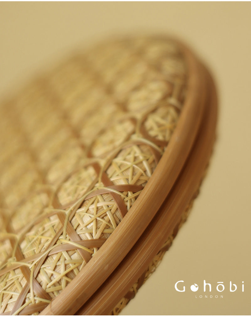 Gohobi Handmade Bamboo Woven Pu'er Tea Box – Retro Chinese Tea Cake Storage Box for Qizi Cake Collection