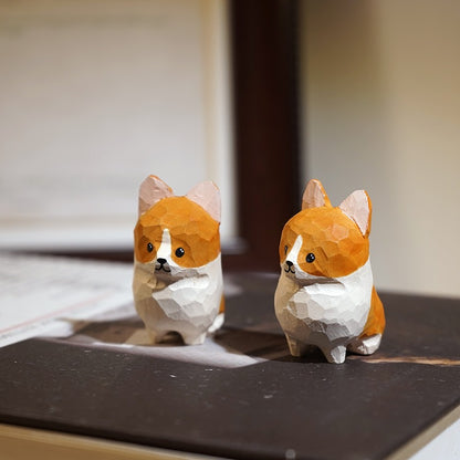 Gohobi Handcrafted Wooden Corgi Dog Ornament
