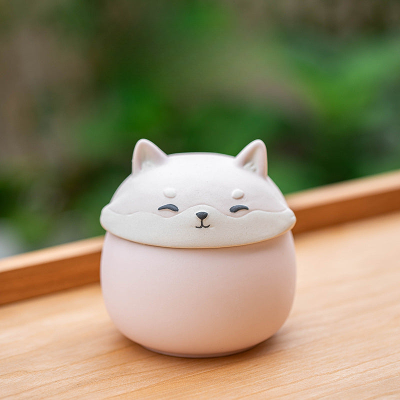 Gohobi Shiba Inu Dog Mini Portable Travel Tea Jar Stroage