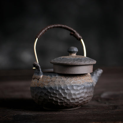 Gohobi Handmade Goldn Black Large Teapot