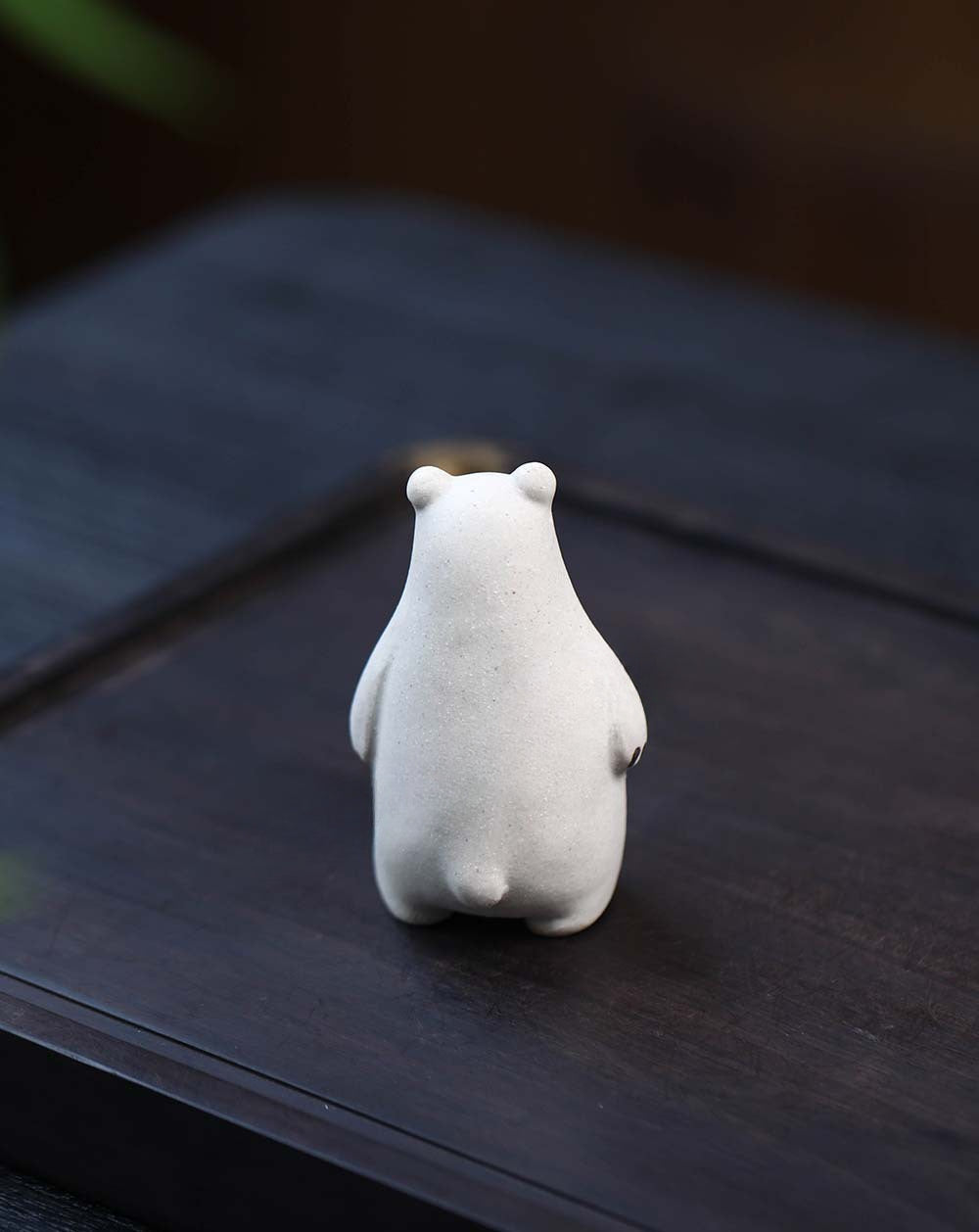 Gohobi Handmade Ceramic YiXing Clay Polar Bear Ornament Tea pet