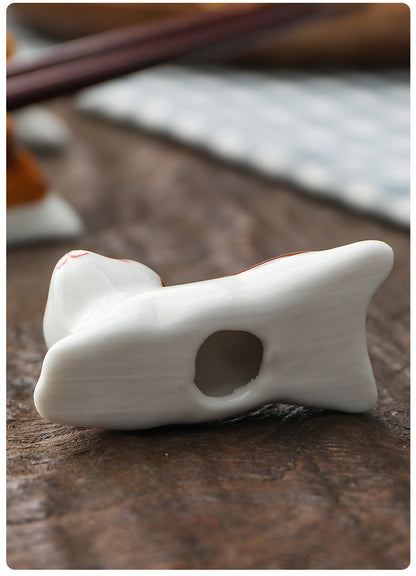 Gohobi Ceramic Lying Dog Chopstick Rest