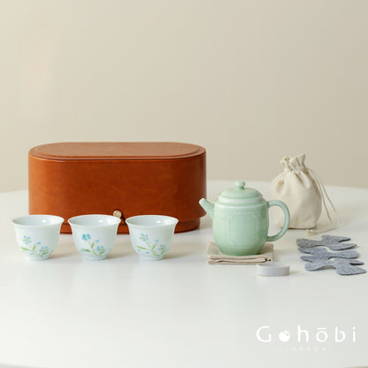Gohobi Travel Tea Set – Handmade Portable Gongfu Travel Tea Set with Leather Case
