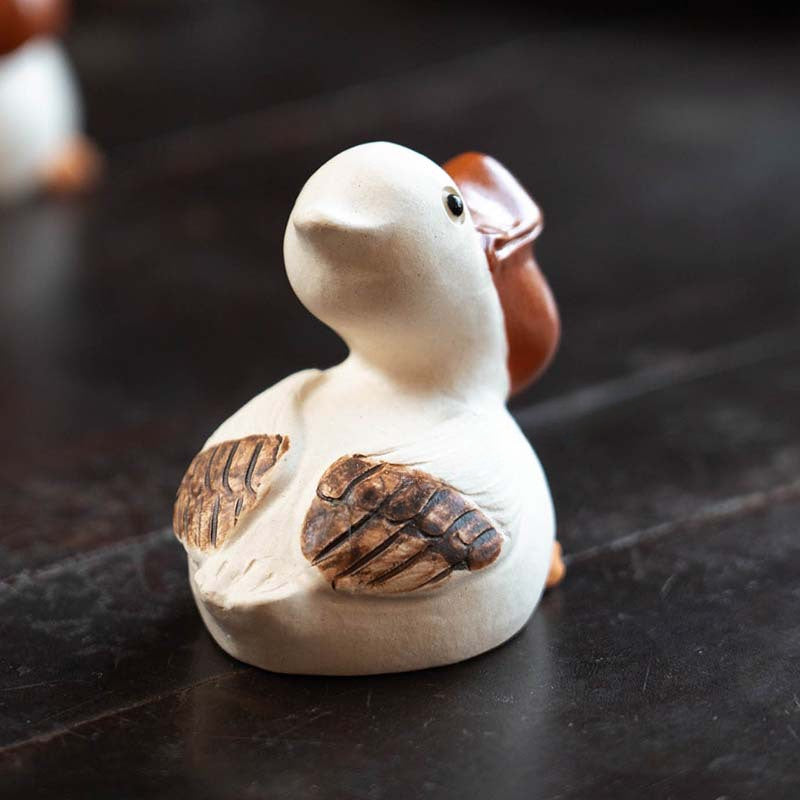 Gohobi Handmade Ceramic YiXing Clay Pelican Ornament Tea pet