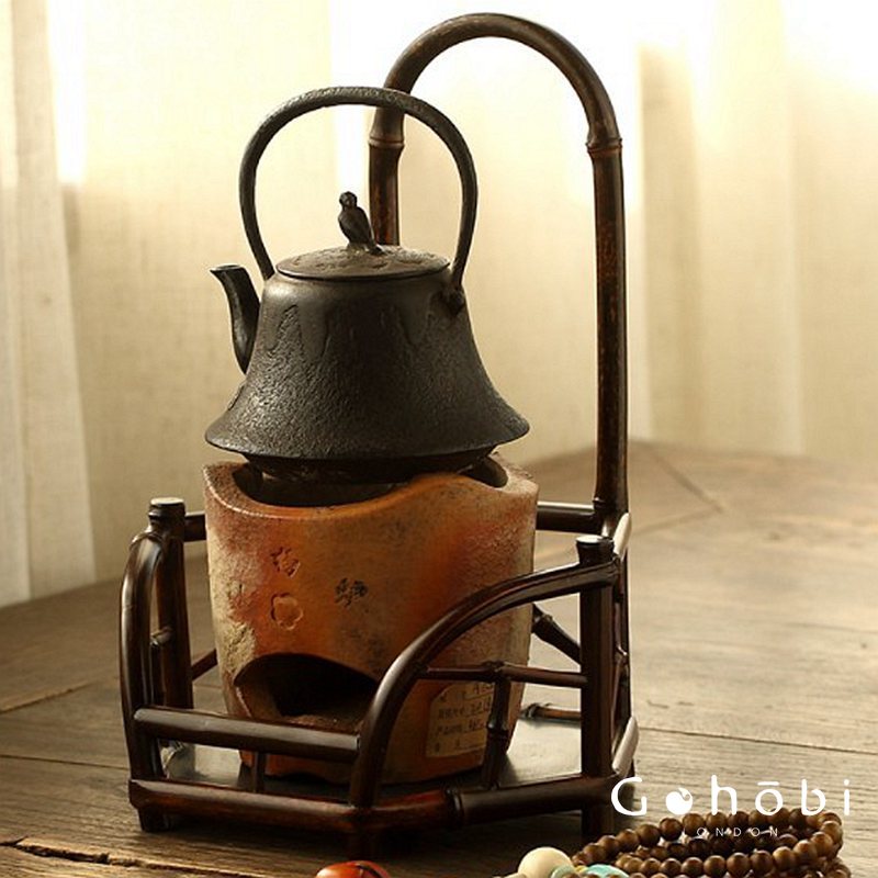 Gohobi Bamboo Lifting Beam Cooling Stove Rack – Kung Fu Tea Stove Stand for Tea Ceremony Accessories