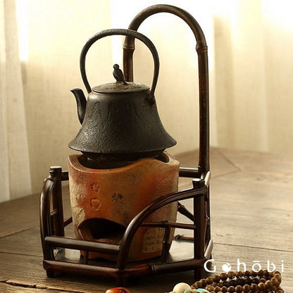 Gohobi Bamboo Lifting Beam Cooling Stove Rack – Kung Fu Tea Stove Stand for Tea Ceremony Accessories