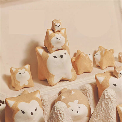 Gohobi x Little Diary Handmade Ceramic Akita Shiba Inu Dog