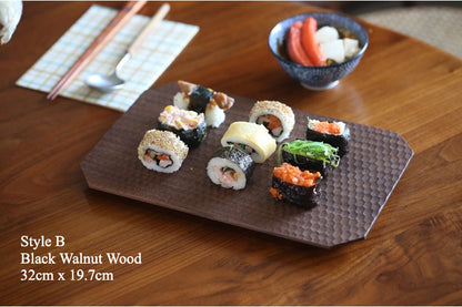 Gohobi Japanese-Inspired Dotted Cherry Wood Serving Tray