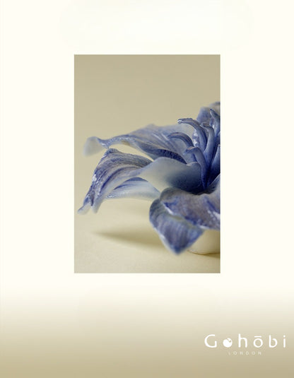 Gohobi Handmade Floral Incense Holder 003 - Blue and White Lilly