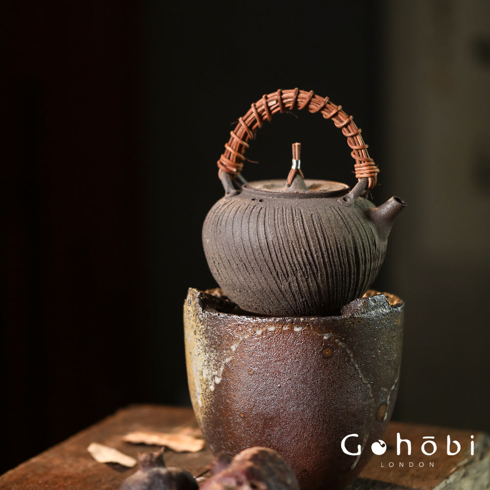 Gohobi Purple Sand Japanese-Style Teapot – Charcoal Stove Aesthetic Kung Fu Tea Brewer (600ml)