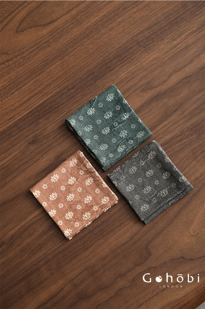 Gohobi Retro Lotus Tea Towel – Thick Absorbent Zen Tea Cloth for Tea Table