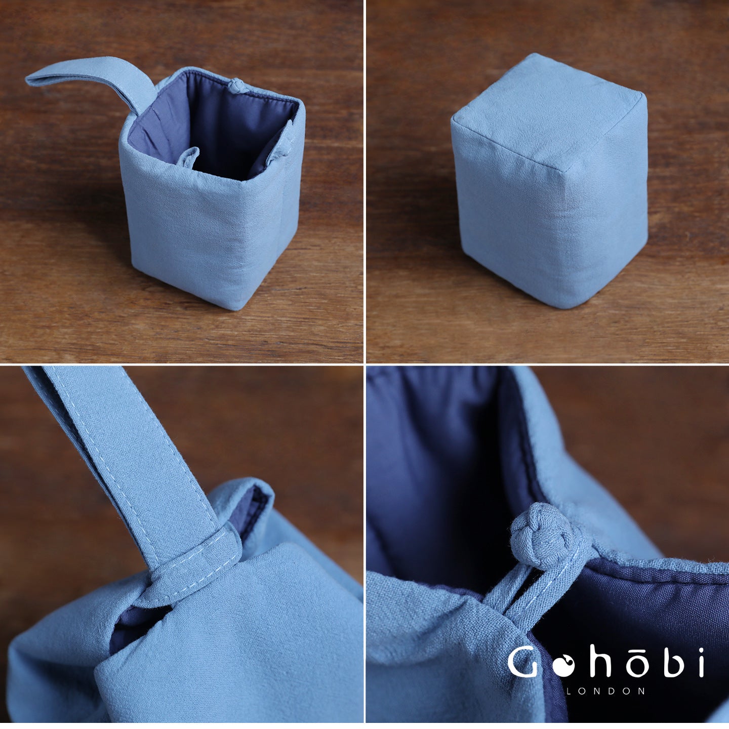 Gohobi Classic Travel Teaware Bag – Plain Cotton Tea Set Storage & Outdoor Carry Case