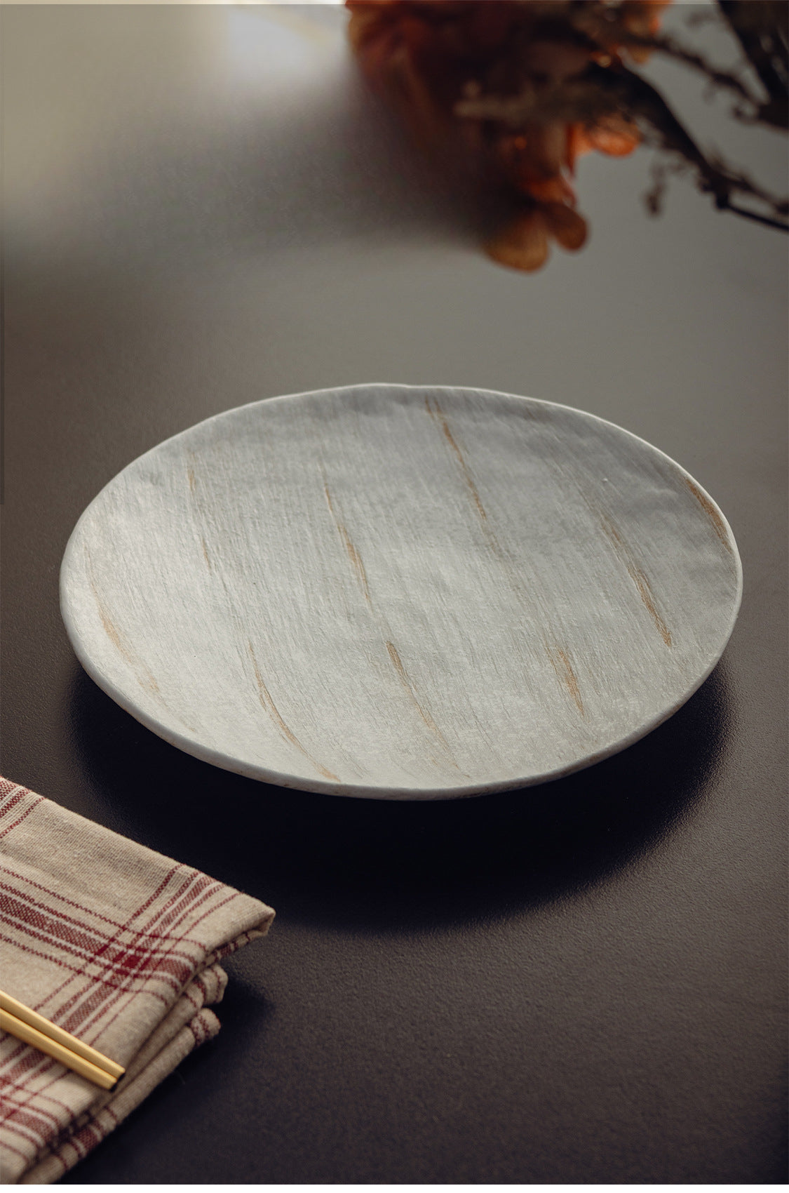 Gohobi Dill-Painted Firewood-Fired Flat Plate