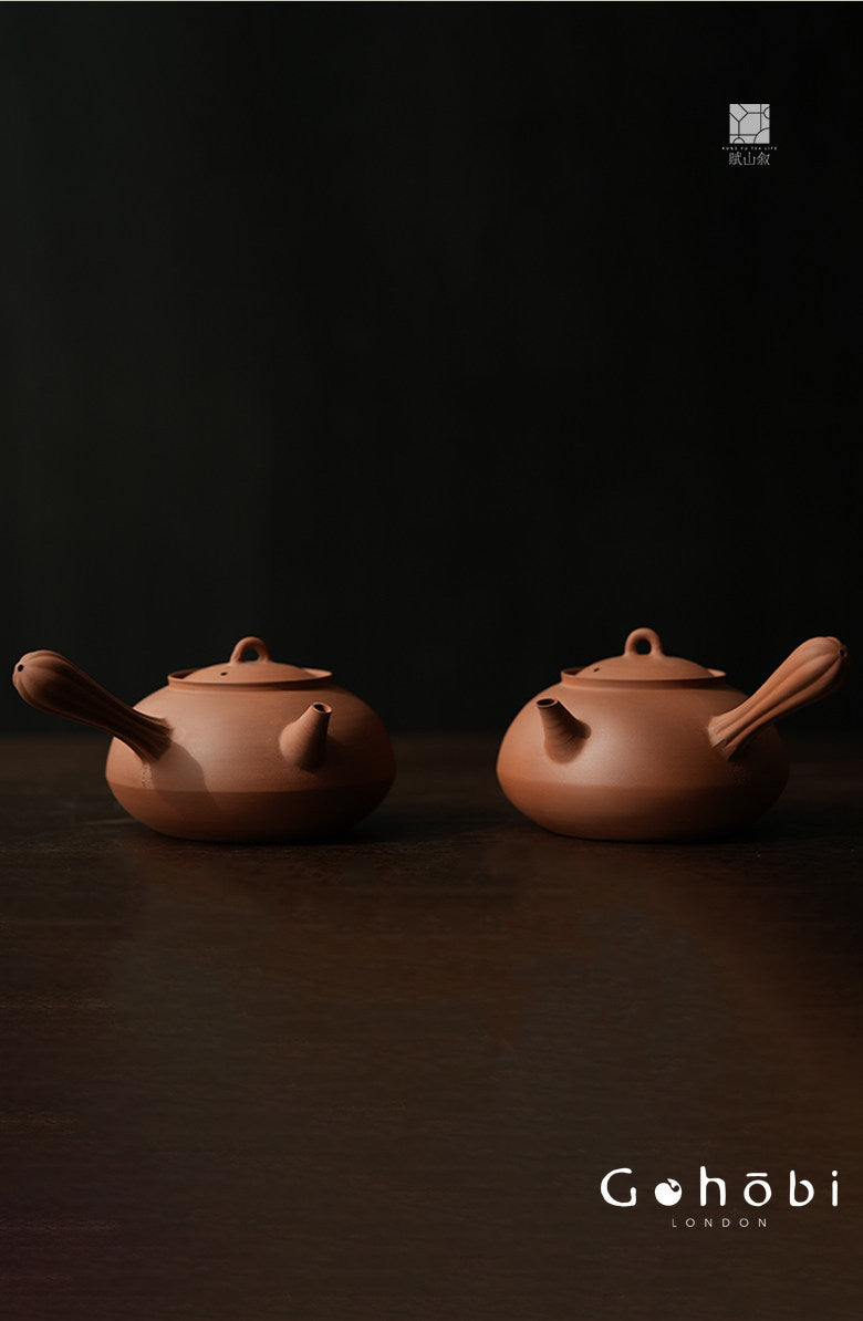 [賦山敘 x Gohobi] Gohobi Side Handle Ceramic Teapot – Red Clay Pot with Charcoal Stove or Electric Heating Kettle