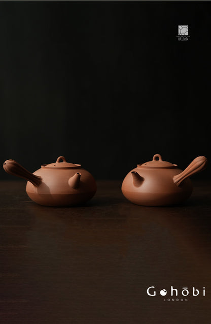 [賦山敘 x Gohobi] Gohobi Side Handle Ceramic Teapot – Red Clay Pot with Charcoal Stove or Electric Heating Kettle