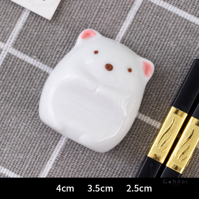 Gohobi Ceramic Cartoon Animal Chopstick Rest