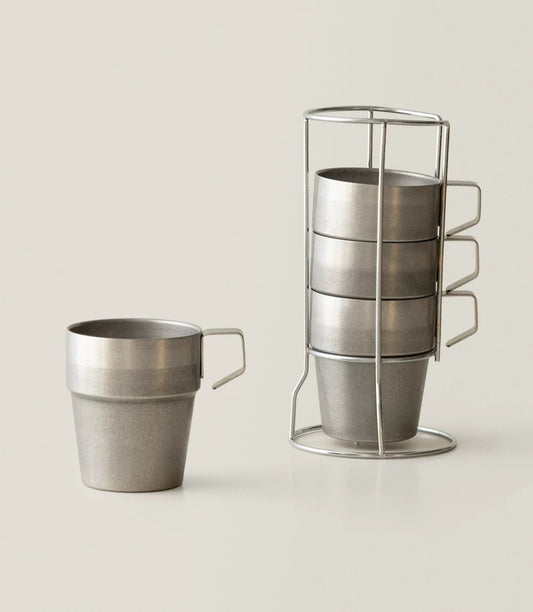 Gohobi Japanese Retro Stainless Steel Mug Set