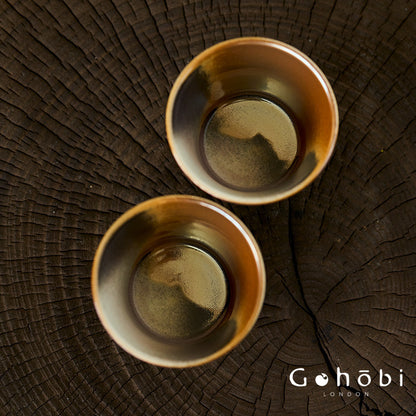 Gohobi Jingdezhen Hand-Painted Iris Teacup – Ceramic Gongfu Tea Master Cup Kiln Glaze