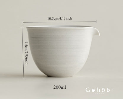 Gohobi Glass Fair Cup with Wood Ash Ceramic Base – Gongfu Tea Pitcher Tea Sea