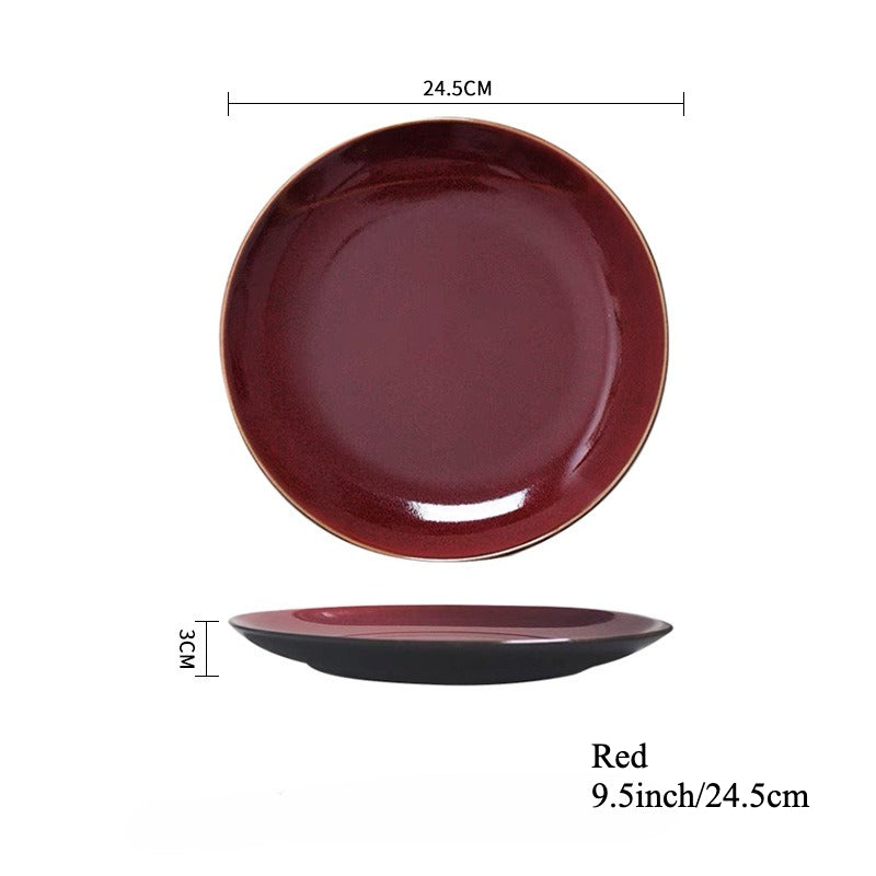 Gohobi Kiln-Change Ceramic Flat Dining Plate