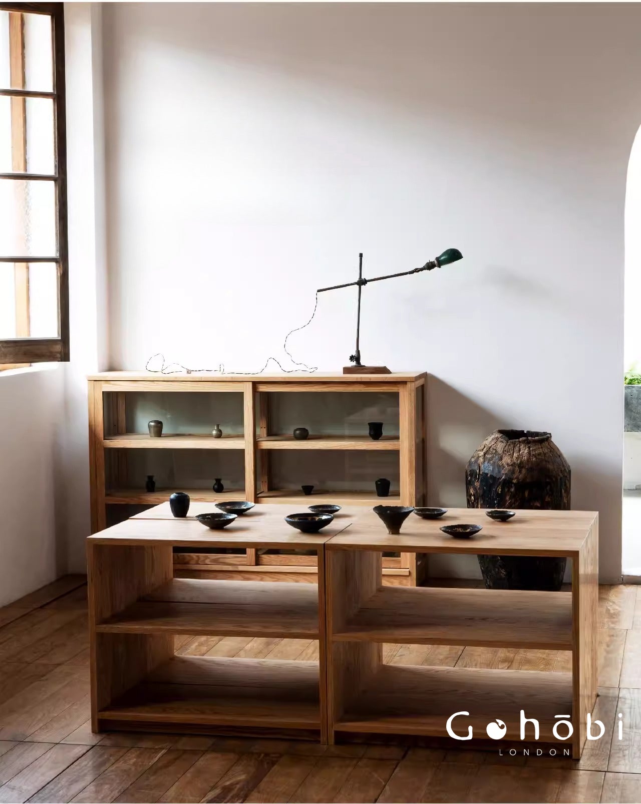 Gohobi Handmade Solid Wood Display Cabinet – Studio Storage Display Collection Cabinet | FSC Certified Furniture